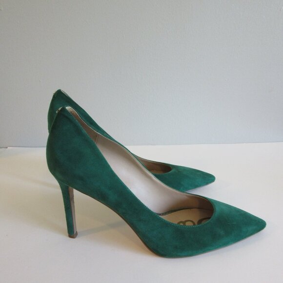 Sam Edelman Emerald Green Suede Pointed Toe Slip On Pumps Size 11 - Picture 3 of 6
